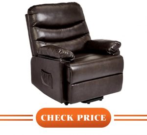 fabric power recliner with heat and massage